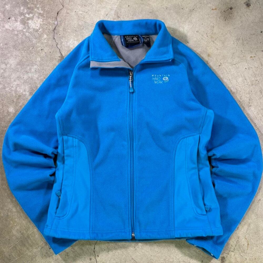 VTG Y2K Mountain Hardwear Womens Soft Shell Fleece Jacket Size S/P Blue Gorpcore